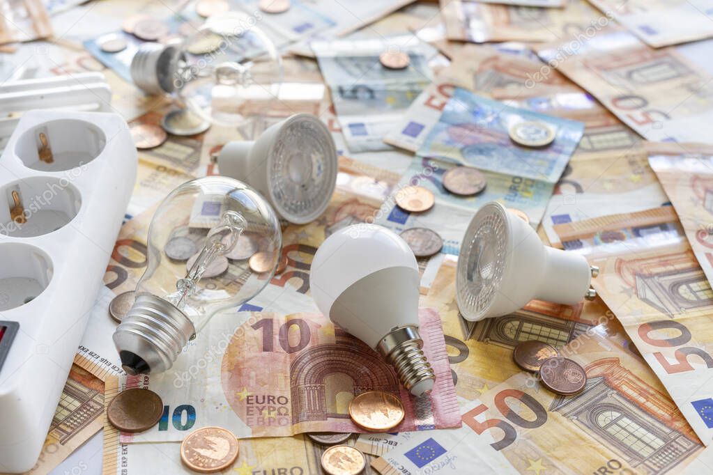Símbolo de poupança de energia e dinheiro